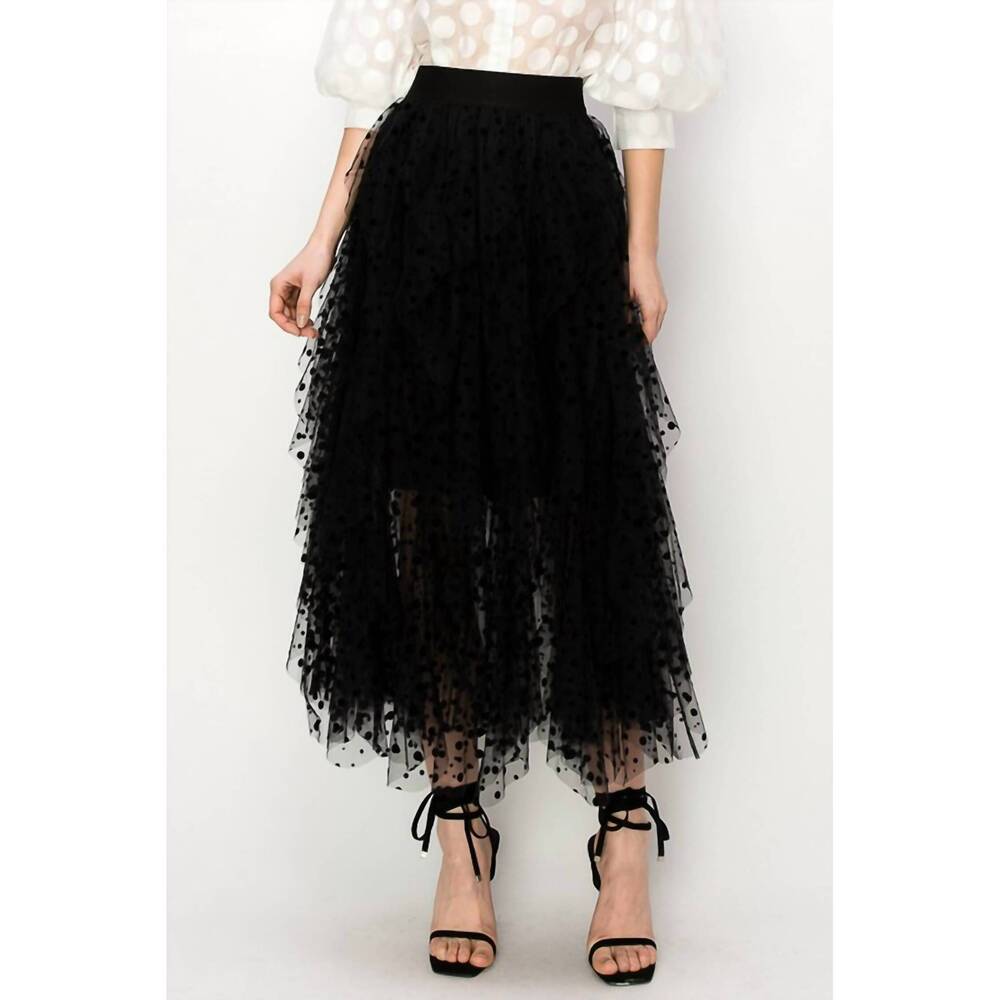 NEW INA FASHION tulle midi skirt in white